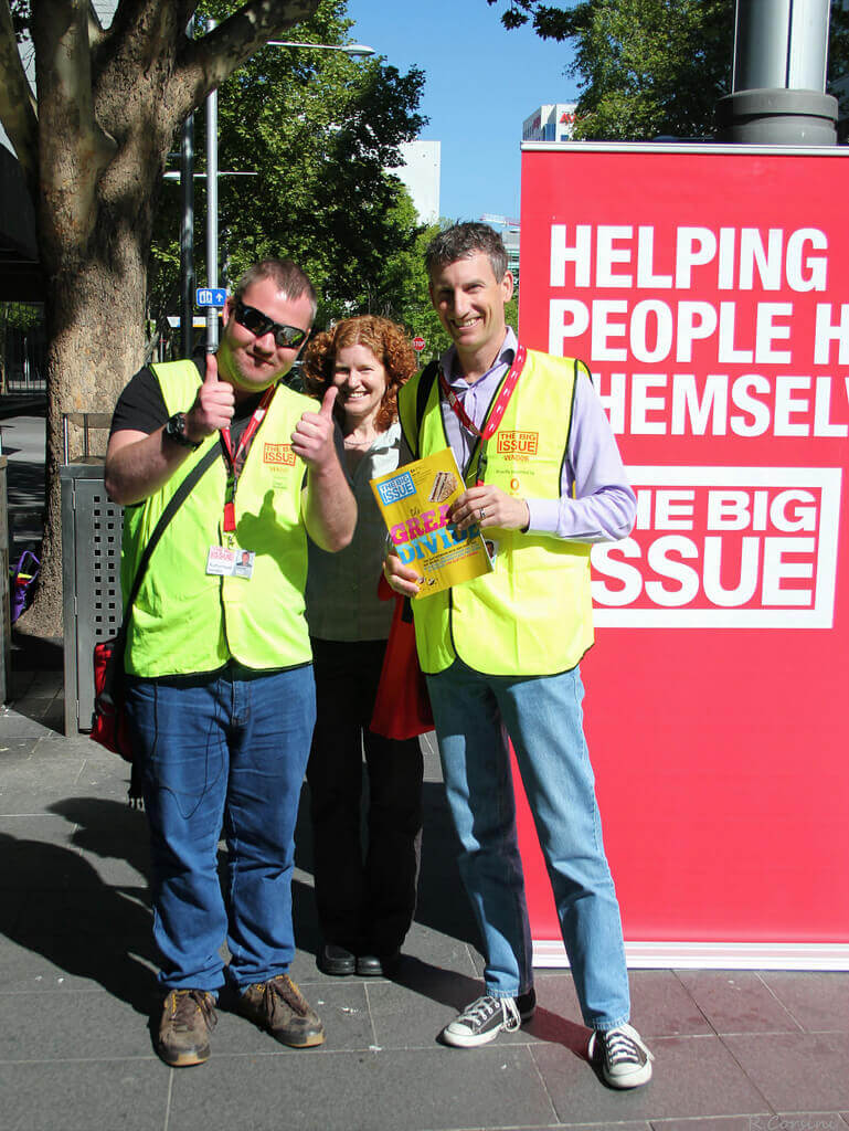 Selling the Big Issue on the streets of Canberra